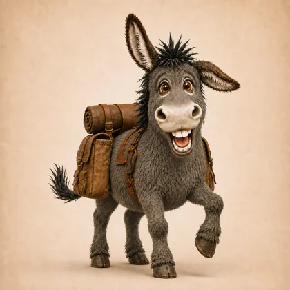 Hee-Hawthorne, a friendly grey donkey