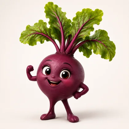 Toorteeb, a brave little beetroot character